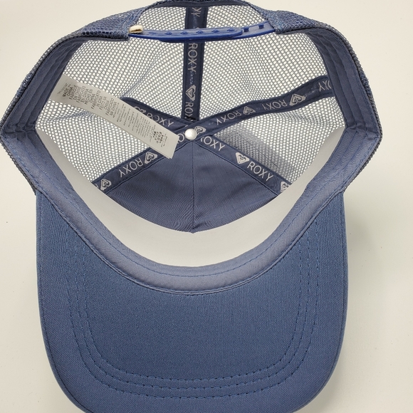 Roxy Truckin Women's Snapback Trucker Hat Blue - Picture 2 of 4